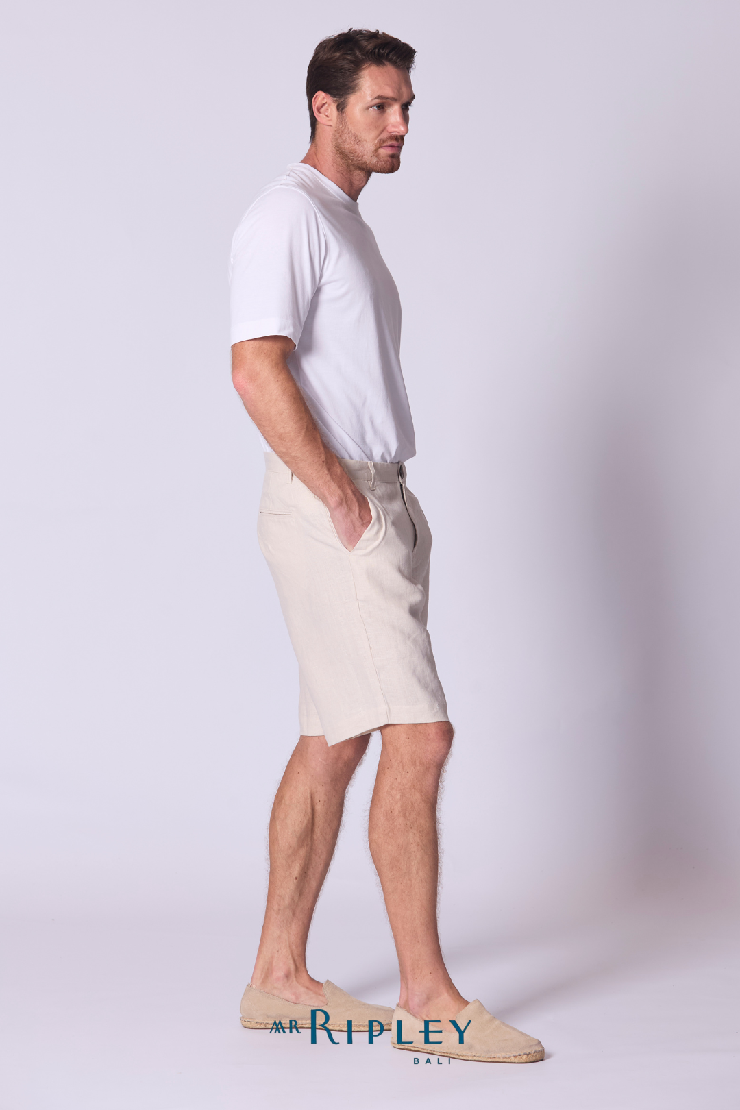 Classic Linen Short in Stone