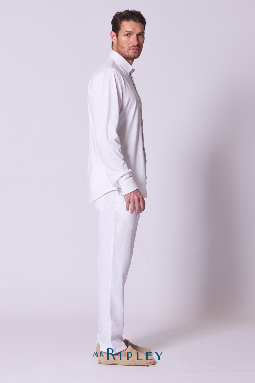 Cotton Supima Jersey Shirt in White