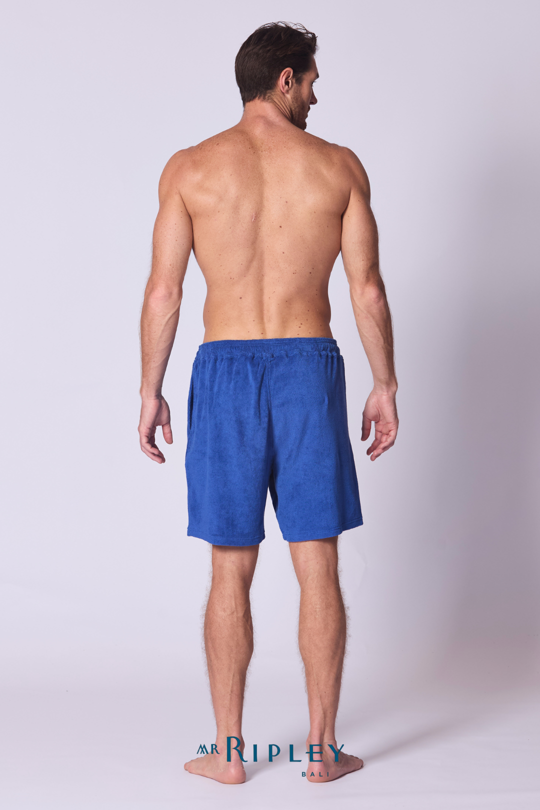 Cotton Terry Towelling Beach Short in Azure