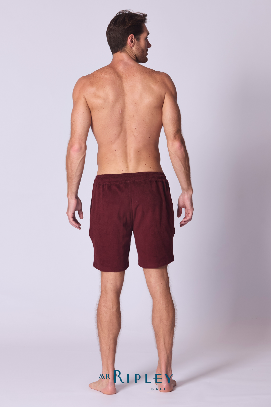 Cotton Terry Towelling Beach Short in Picasso Red