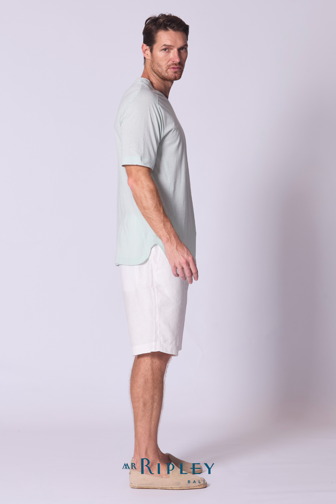 Cotton Supima Notched T Shirt in Ceramic