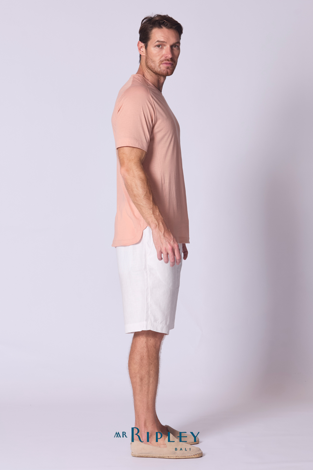 Cotton Supima Notched T Shirt in Soft Terracota