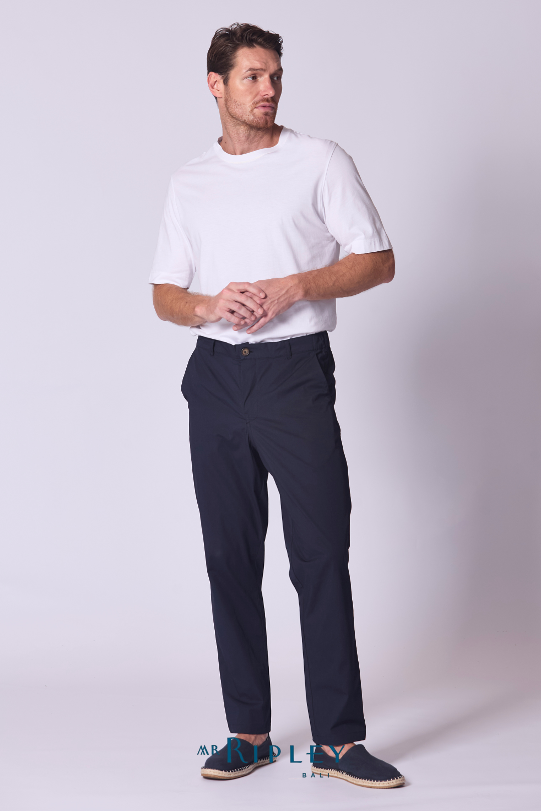 Relaxed Cotton Voile Lounge Pant in Navy