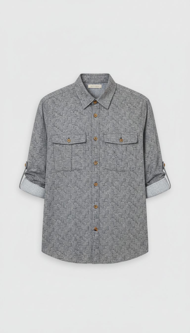 Pale Steel Patterned Shirt