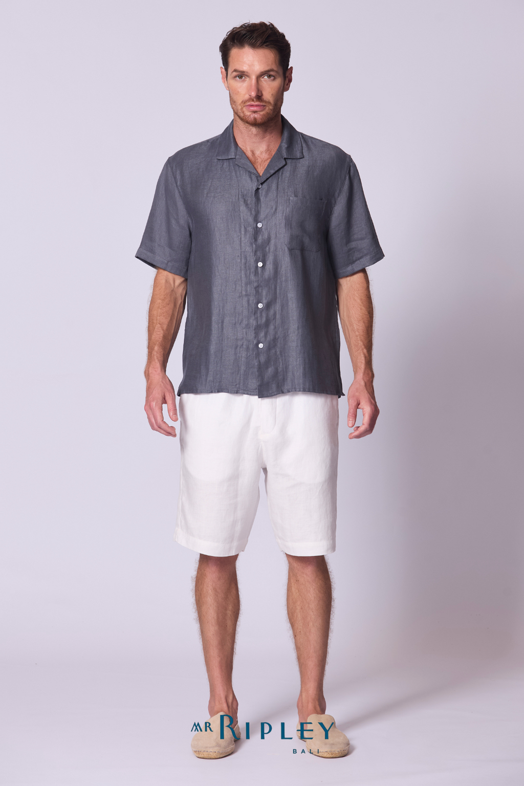 Camp Linen Shirt in  Amethyst