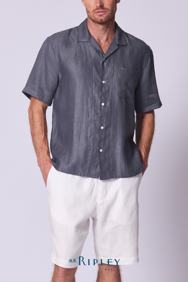Camp Linen Shirt in  Amethyst
