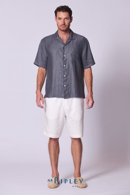 Camisa de lino Camp en amatista