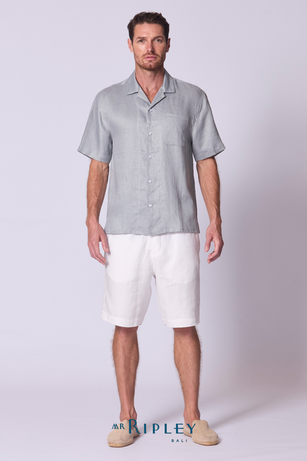 Camp Linen Shirt in Dove Grey