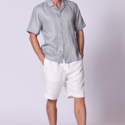 Camp Linen Shirt in Dove Grey