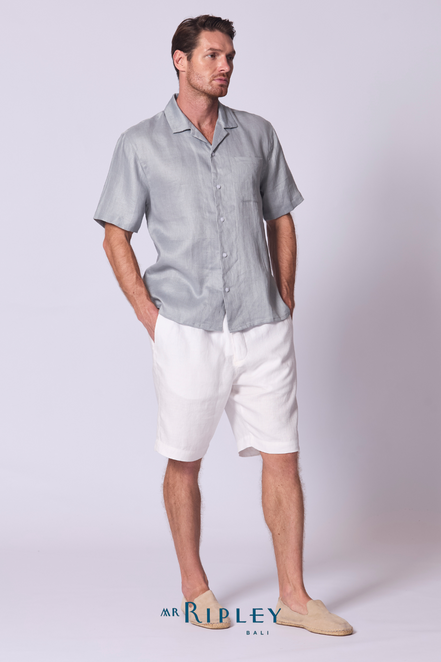 Camp Linen Shirt in Dove Grey