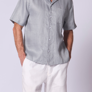 Camp Linen Shirt in Dove Grey