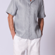Linen Camp Shirt in Dove Grey