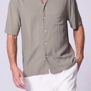 Camp Shirt Cotton Blend in Khaki