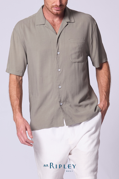 Camp Shirt Cotton Blend in Khaki