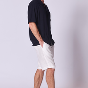 Linen Viscose Camp Shirt Navy