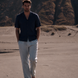 Linen Viscose Camp Shirt Navy Blue
