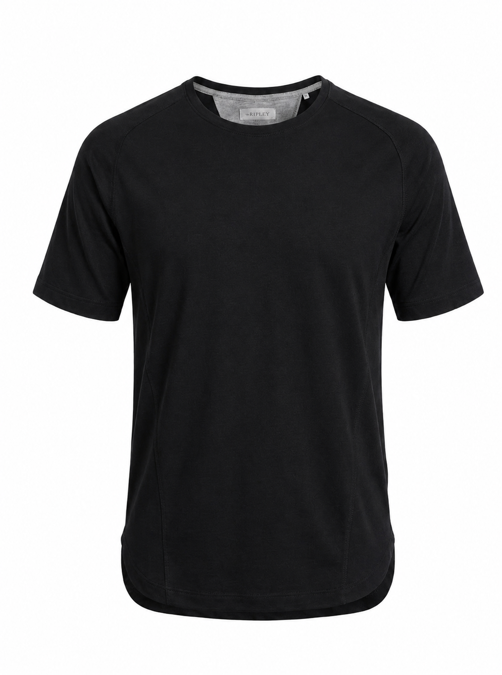 Cotton Supima Notched T Shirt in Black