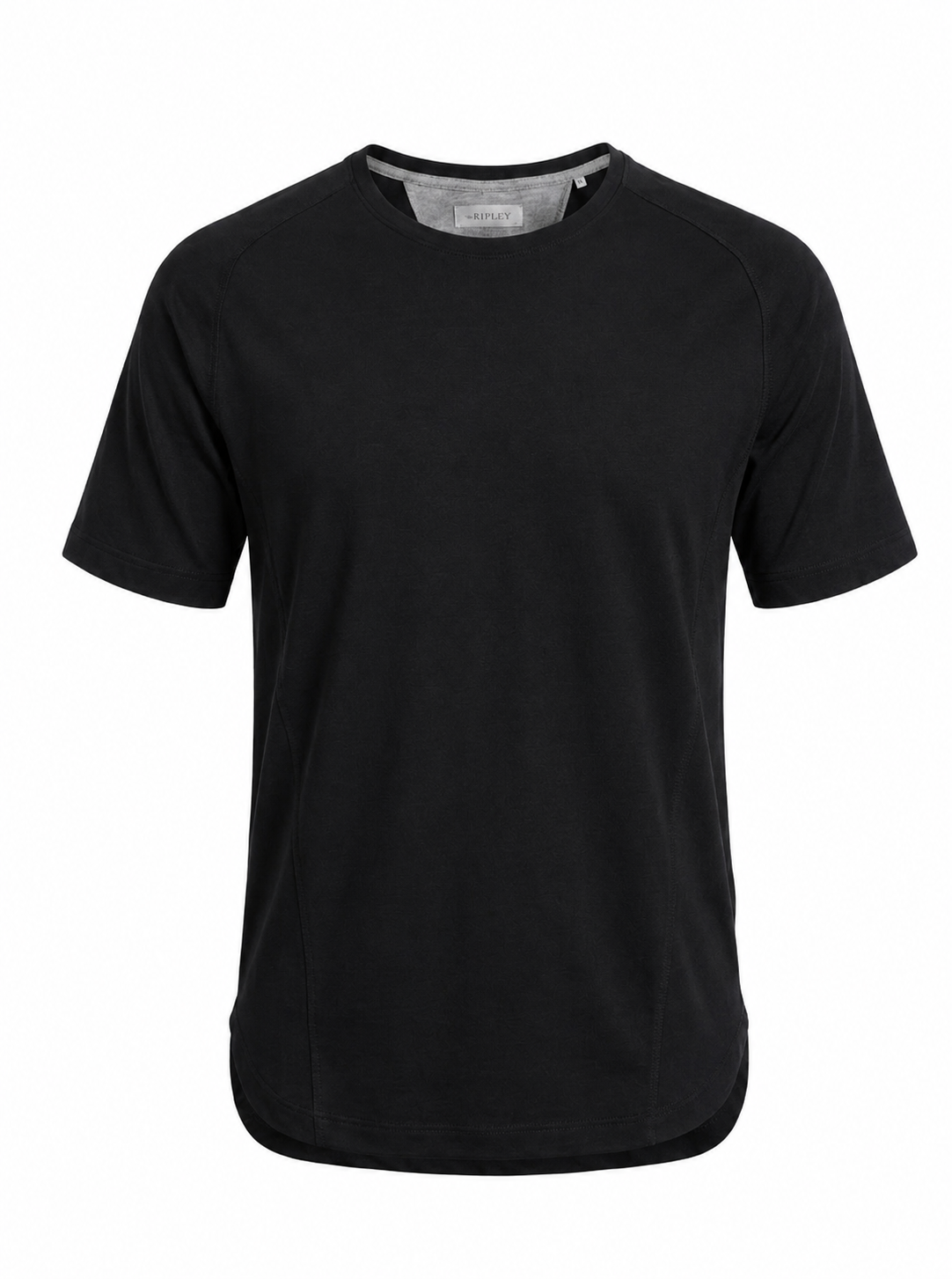 Cotton Supima Notched T Shirt in Black