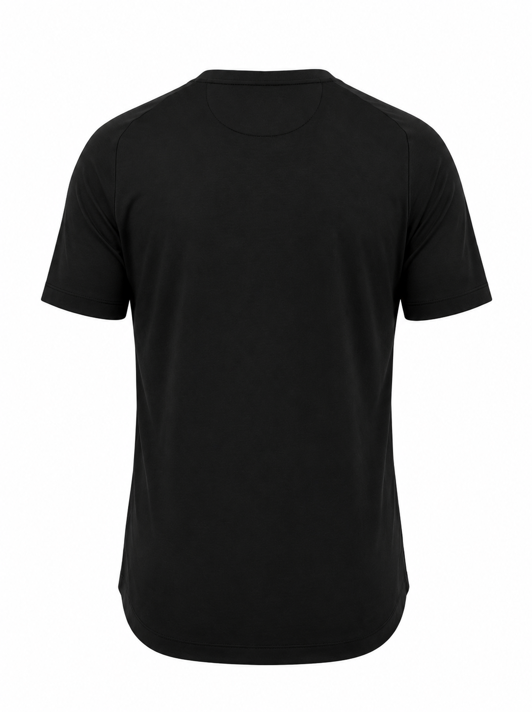 Cotton Supima Notched T Shirt in Black