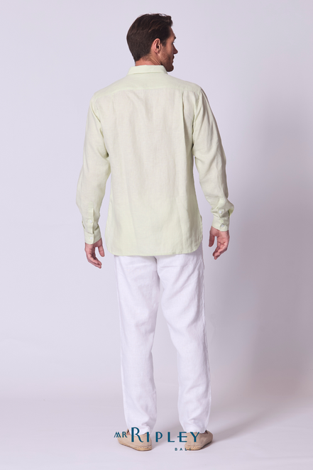 Classic Linen Shirt Long Sleeve in Seafoam