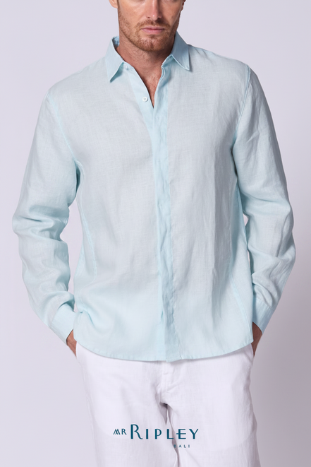 Classic Linen Shirt Long Sleeve in Chambray
