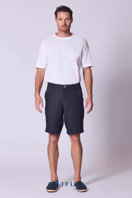 Classic Linen Short in Navy