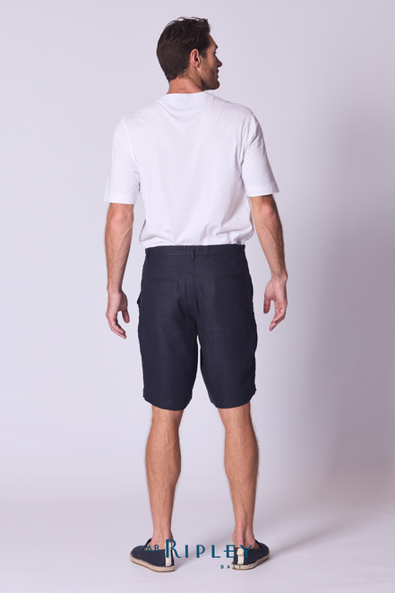 Classic Linen Short in Navy