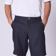Classic Linen Short in Navy