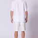 Short Sleeve Linen Shirt with Seam Detail White