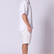 Short Sleeve Linen Shirt with Seam Detail White