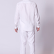 Kemeja Lengan Panjang Linen dengan Detail Jahitan Warna Putih