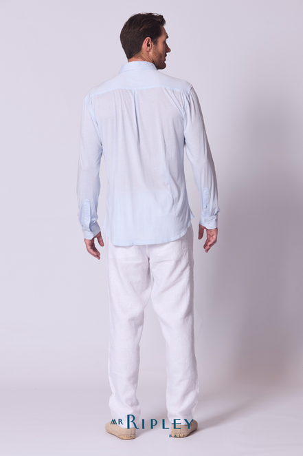 Cotton Supima Jersey Shirt in Chambray