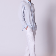 Cotton Supima Jersey Shirt in Chambray