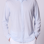 Camisa de algodón Supima de punto liso en chambray