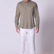 Cotton Supima Jersey Shirt in Khaki