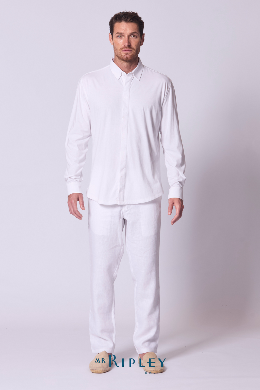 Cotton Supima Jersey Shirt in White
