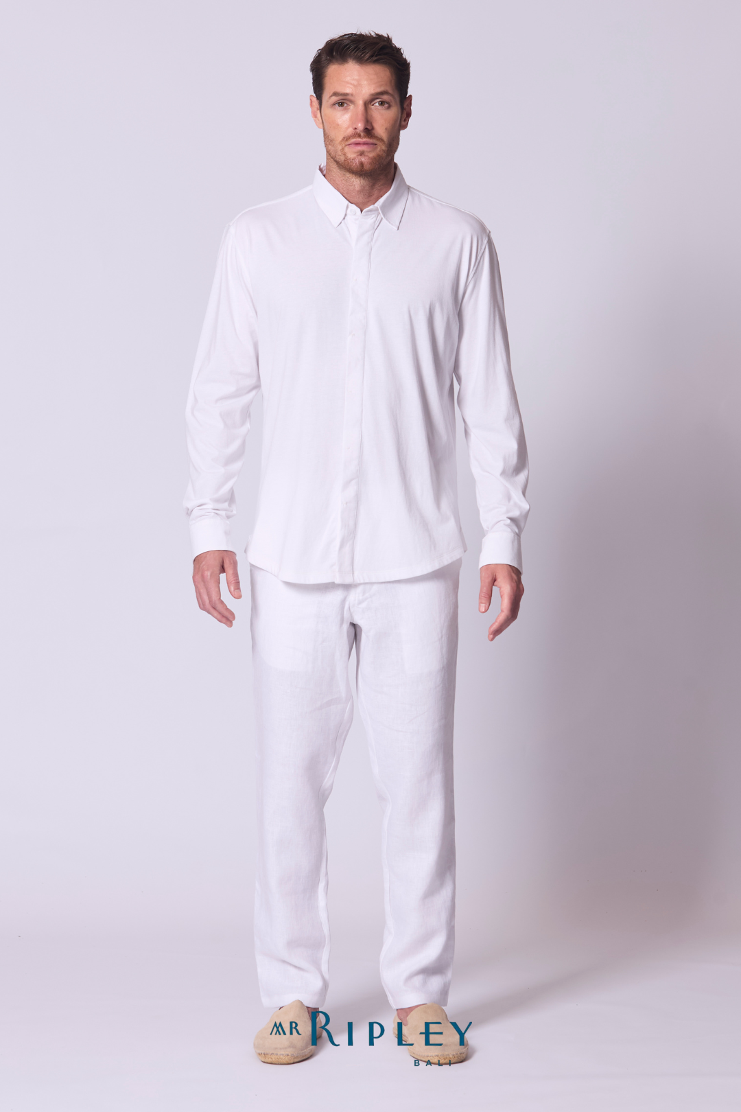 Cotton Supima Jersey Shirt in White