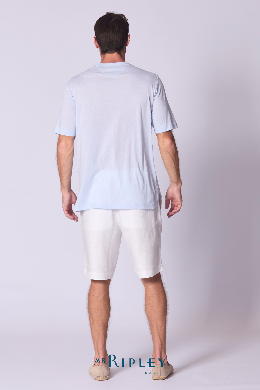 Cotton Supima Notched T Shirt in Chambray