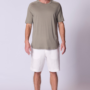 Cotton Supima Notched T Shirt in Khaki