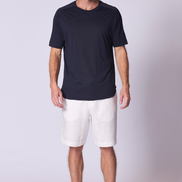 Cotton Supima Notched T Shirt in Navy
