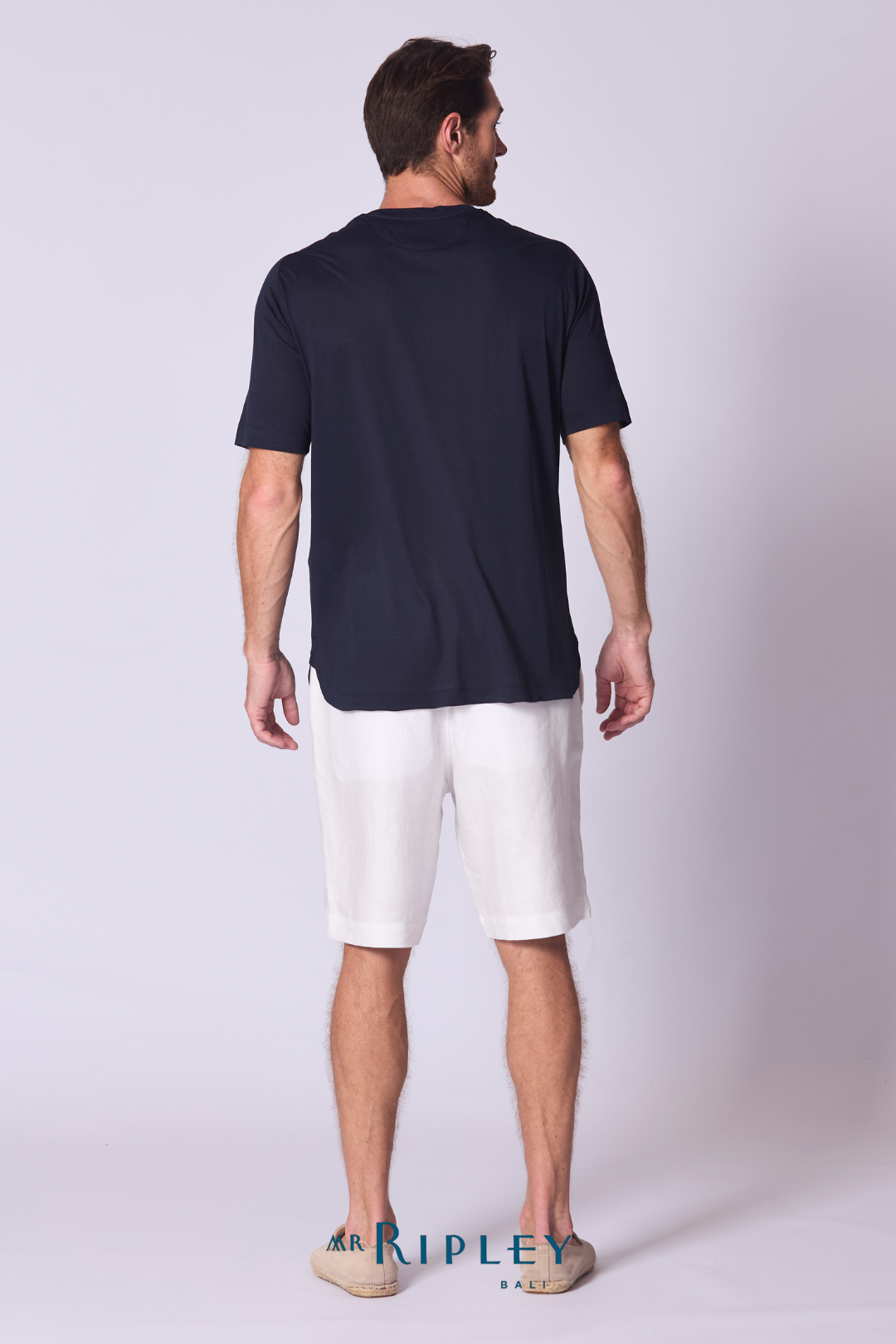 Cotton Supima Notched T Shirt in Navy