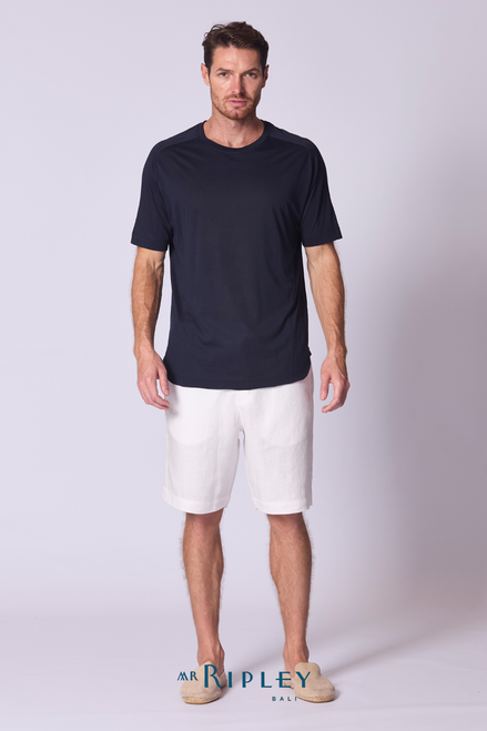 Camiseta con muescas Supima de algodón en azul marino