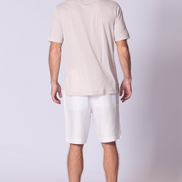 Cotton Supima Notched T Shirt in Stone