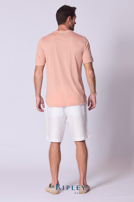 Cotton Supima Notched T Shirt in Soft Terracota