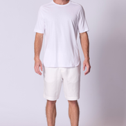 Cotton Supima Notched T Shirt in White