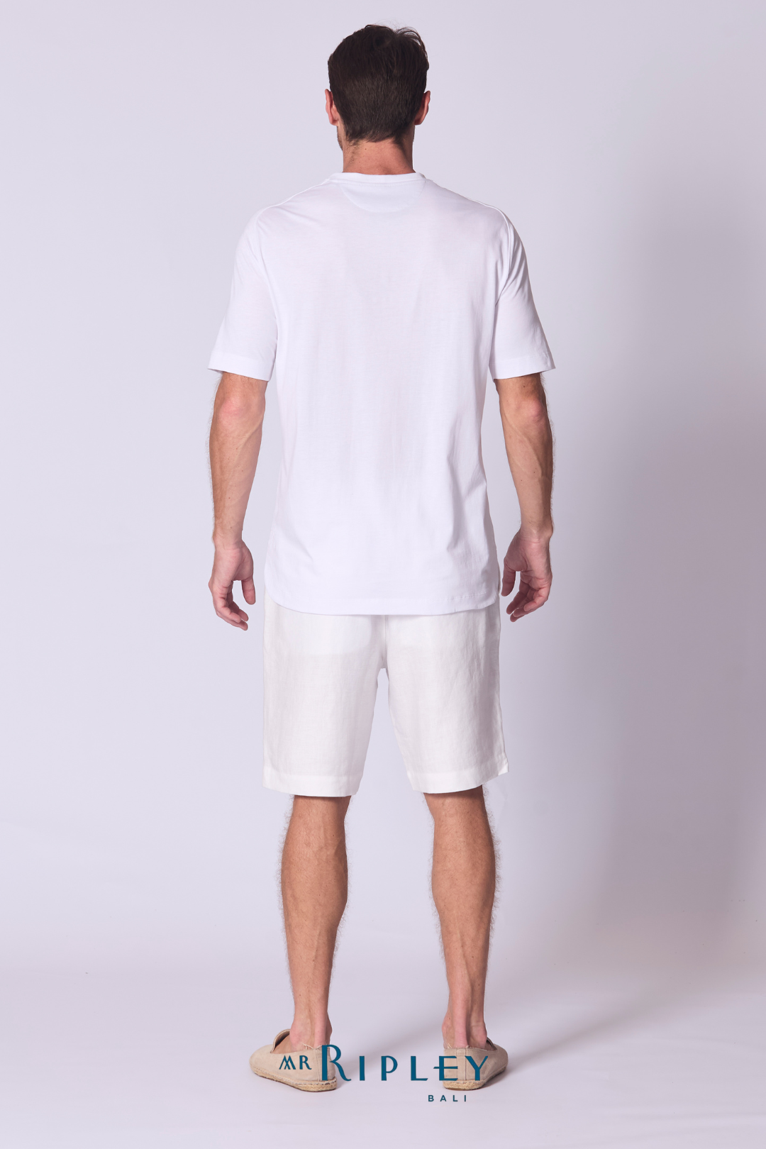 Cotton Supima Notched T Shirt in White