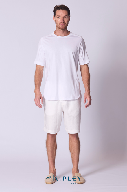 Cotton Supima Notched T Shirt in White