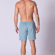 Cotton Terry Towelling Beach Short in Capri Blue