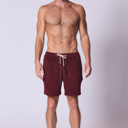 Cotton Terry Towelling Beach Short in Picasso Red