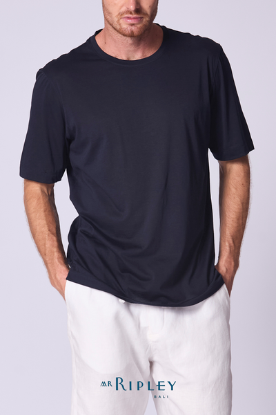 Cotton Supima Classic T Shirt in Navy